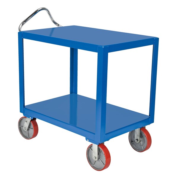 Vestil Ergo Handle Cart, Steel, 4000 lb Load Capacity, 2 Shelves, 24.5" W DH-PU2.4-2436 - main